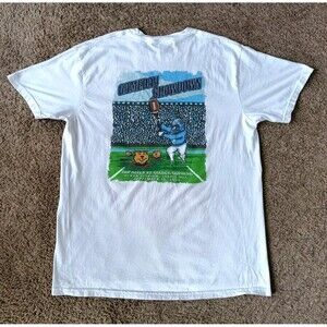 North Carolina College Tar Heels T-Shirt Men's Size Large Graphic White Shirt